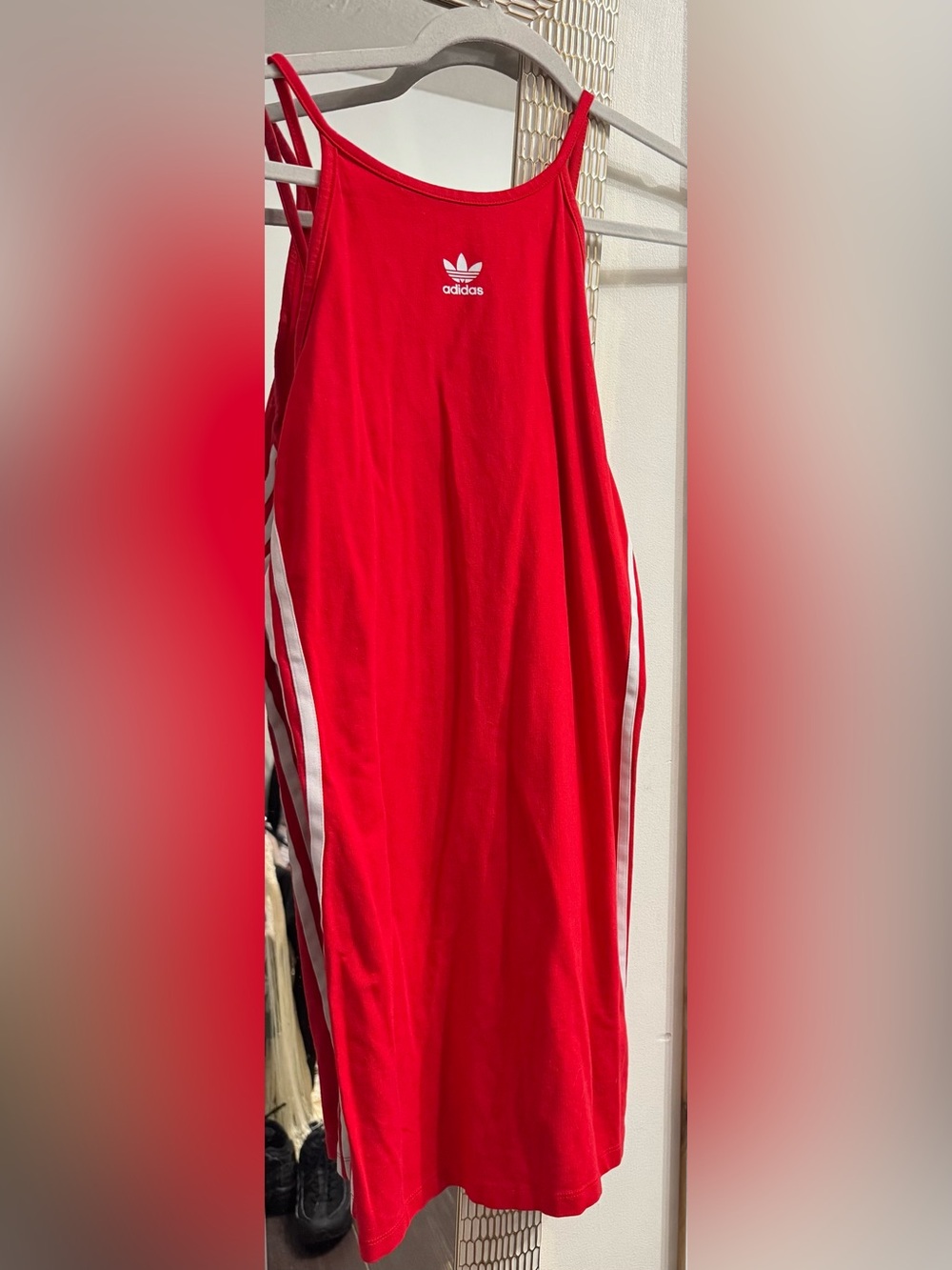 Adidas red midi dress